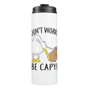 Termo Don't Worry, Be Capy. Capybara Orange Unbothered
