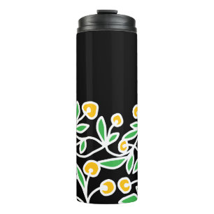 Termo Doodle amarillo y verde