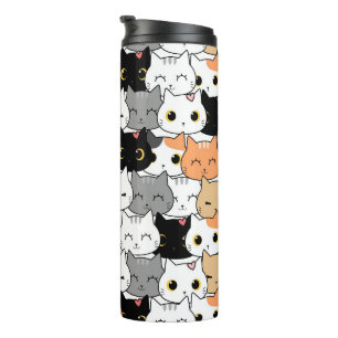 Termo Doodle de gatito sin soldadura cutáneo Tumbler tér