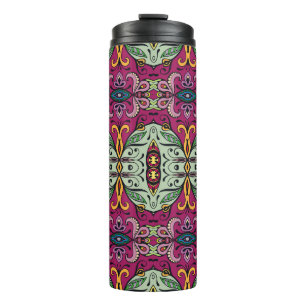 Termo Doodle étnico tribal geométrico floral