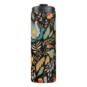 Termo Doodle Floral Vintage: Diseño Oriental.