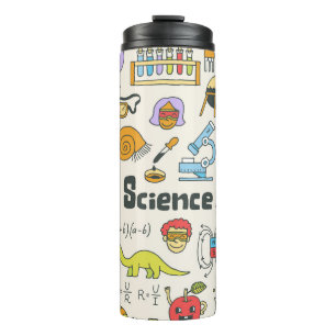 Termo Doodles de ciencia: conjunto de escuelas de mano.