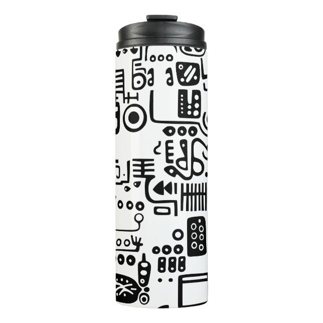 Termo Doodles negro y blanco (Anverso)