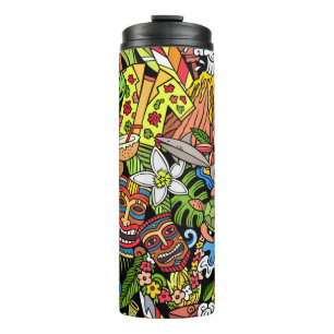 Termo Doodles personalizados de Hawaii patrón sin fisura