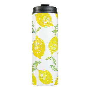 Termo Dopa dibujada a mano patrón de fruta tropical bac