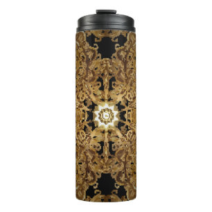 Termo Dorado Seamless mano dibujada, fondo vintage. Sn