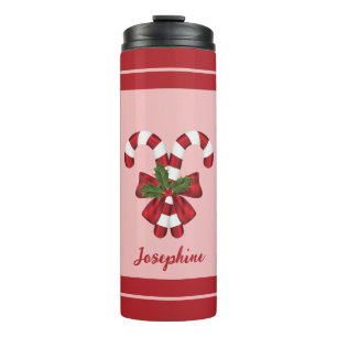 Termo Dos Caramelos Navideños Festivos Rojos Y Blancos &
