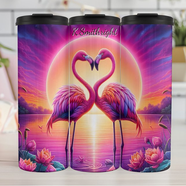 Termo Dos Flamingos Heart Sunset Lake (Subido por el creador)