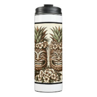 Dos novios cabeza de piña tiki gay retro boda