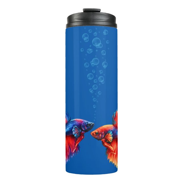 Termo Dos peces Betta | Pez luchador estilo Koi  (Anverso)