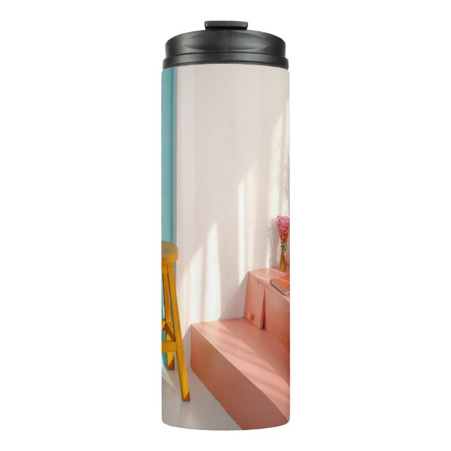 Termo Dos taburetes amarillos de bar de madera (Anverso)