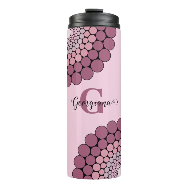 Termo Dot floral Dusky Rosa radiante personalizado Manda (Anverso)