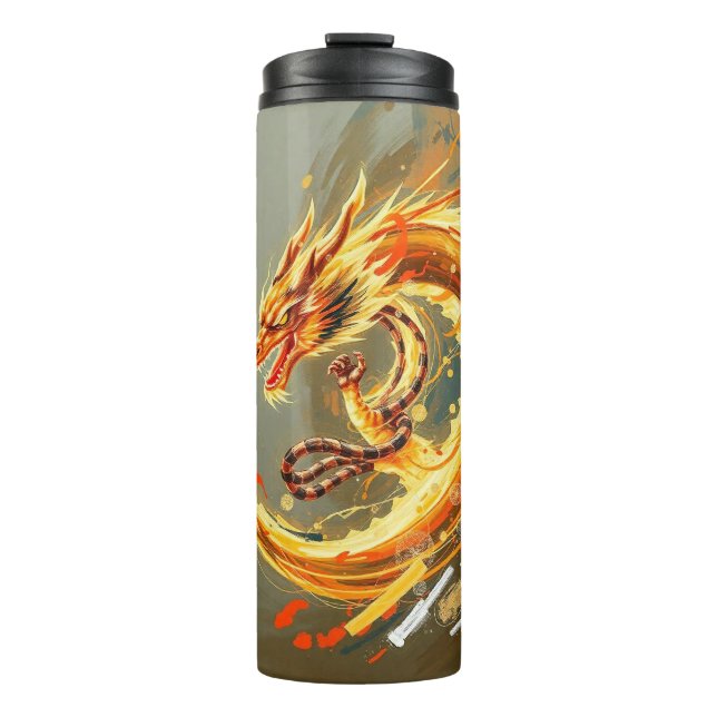 Termo Dragón Amarillo Dorado (Anverso)