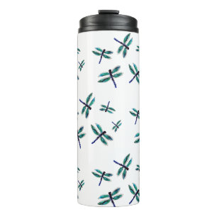 Termo Dragón azul turquesa con estampado