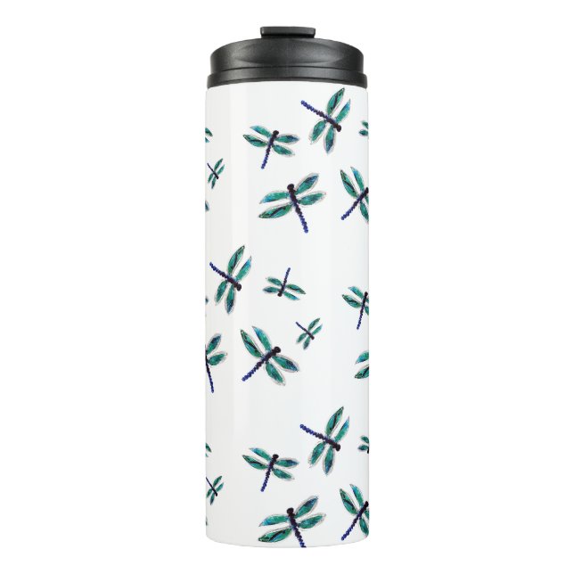 Termo Dragón azul turquesa con estampado (Anverso)