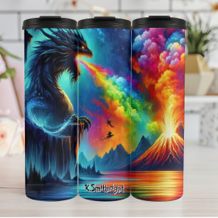 Termo Dragón con vistas al fuego y al océano
