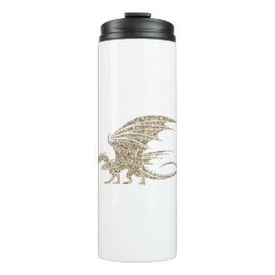 Termo Dragón de mosaico asombroso oro