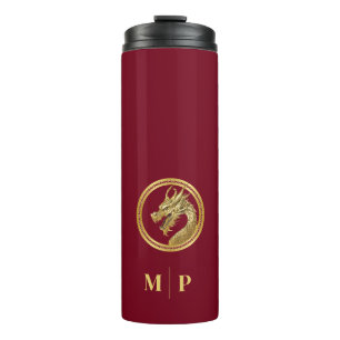 Termo Dragón de oro personalizado-