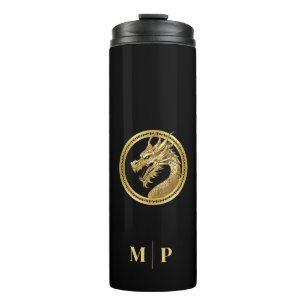 Termo Dragón de oro personalizado-