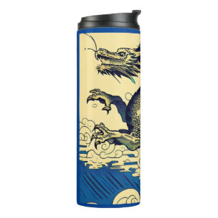 Termo Dragón europeo de fantasía - Woodcut 3