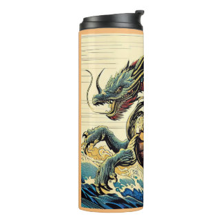 Termo Dragón europeo de fantasía - Woodcut 4