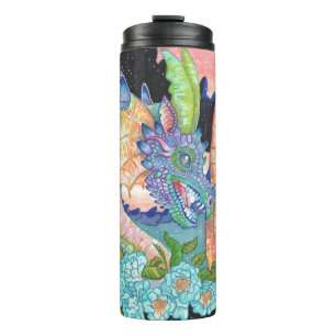 Termo Dragón Rosa azul Pastel