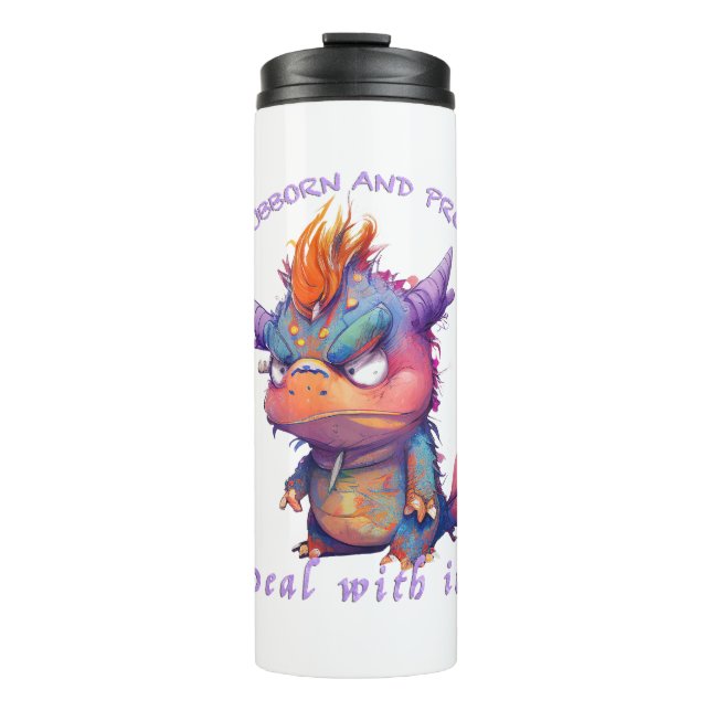 Termo Dragon Stubborn Deal With It Cuadous Adorable Funn (Anverso)