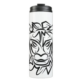 Termo Dragón tribal blanco y negro