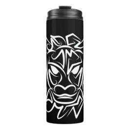 Termo Dragón tribal blanco y negro