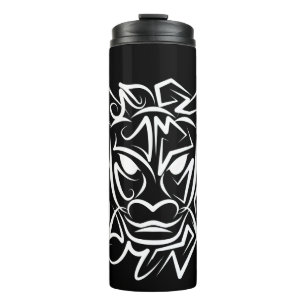 Termo Dragón tribal blanco y negro