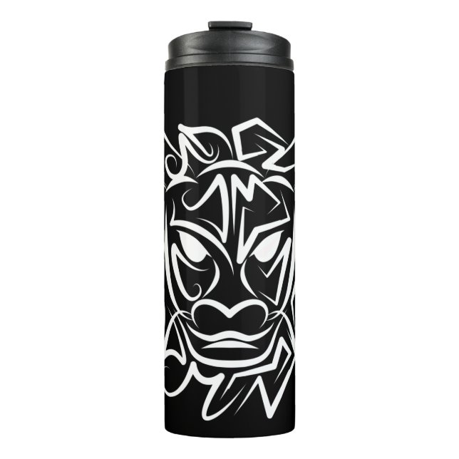 Termo Dragón tribal blanco y negro (Anverso)