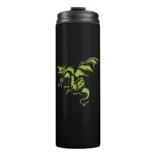 Termo Dragón Verde sobre Negro