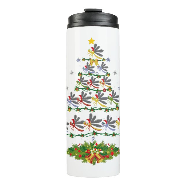 Termo Dragonfly Bird Christmas Tree Regalo Funny Navidad (Anverso)