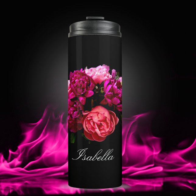 Termo Dramáticas peonías rosadas y moradas Nombre (Subido por el creador)