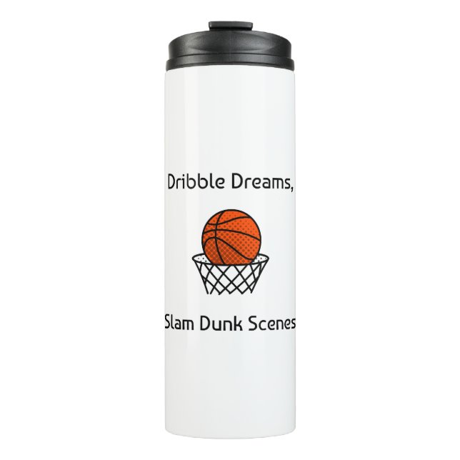 Termo Dribble Dreams, Escenas de Mate de Baloncesto (Anverso)