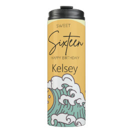 Termo Dulce Dieciséis Olas en Sun Monograma Nombre