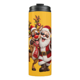 Termo Dulce Papá Noel y Ciervo Navidad Fiesta Navideña