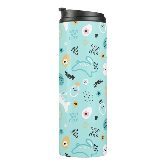 Termo Dulce Patrón de Conejo de Pascua conejitos kawaii  (Rotado hacia la derecha)