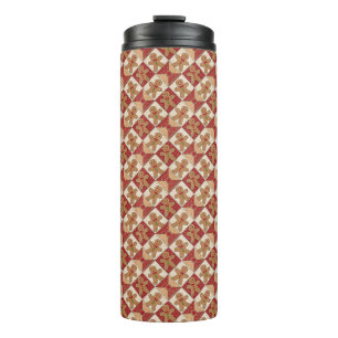 Termo Dulce patrón de patchwork de hombre de jengibre