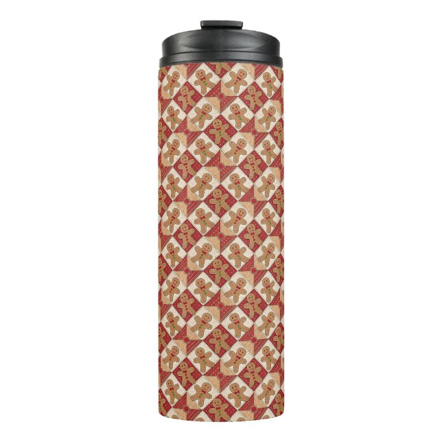 Termo Dulce patrón de patchwork de hombre de jengibre (Anverso)