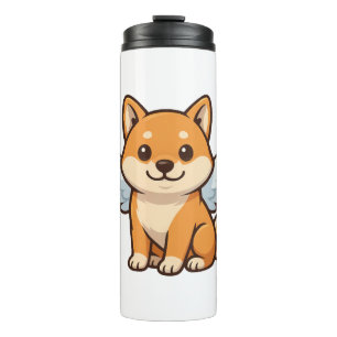 Termo Dulce perro de dibujos animados ángel Shiba Inu fe