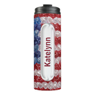 Termo Dulce Personalizado Bandera Americana Rojo Blanco