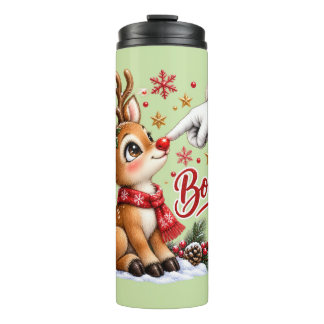 Termo Dulce Santa y Boop en la Nariz de Reno Navidad