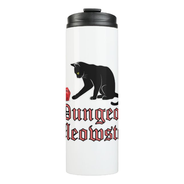 Termo Dungeon Meowster Funny RPG Cat con dados (Anverso)