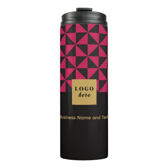 Termo Duo black and rosa - Tumbler térmico con logotipo  (Anverso)
