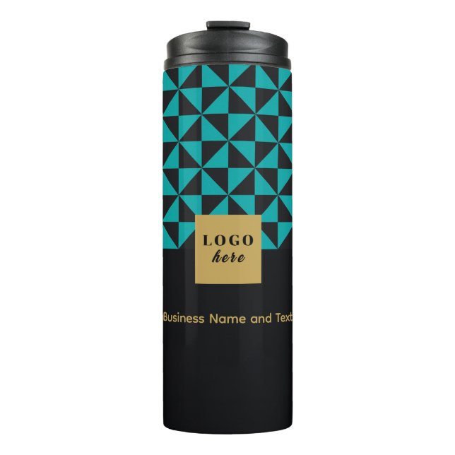 Termo Duo black and verde azulado - Tumbler térmico con  (Anverso)