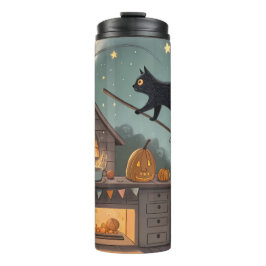 Termo Dúo de Gato y Escoba | Noche Mágica de Halloween