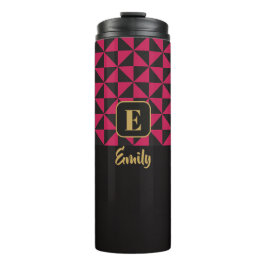 Termo Duo Geo Black & Pink Custom Names