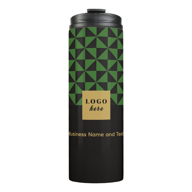 Termo Dúo negro y verde - Logotipo comercialTumbler térm (Anverso)