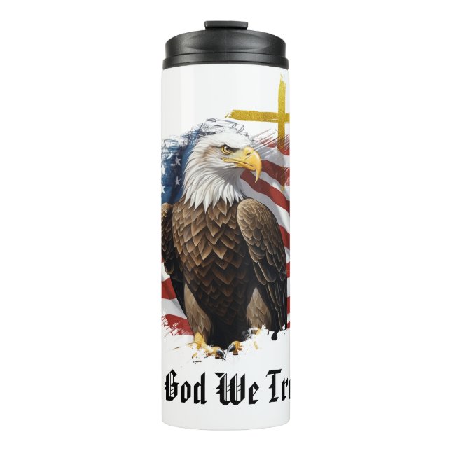 Termo *~* Eagle Christian Patriotic Gold Cross AP16 Flag (Anverso)